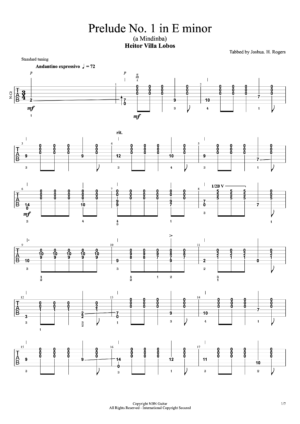 Prelude No. 1 in E minor Tabs#1